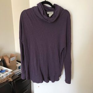Purple cowlneck shirt